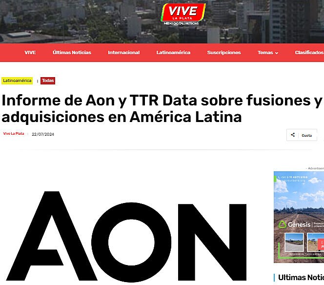 Informe de Aon y TTR Data sobre fusiones y adquisiciones en Amrica Latina